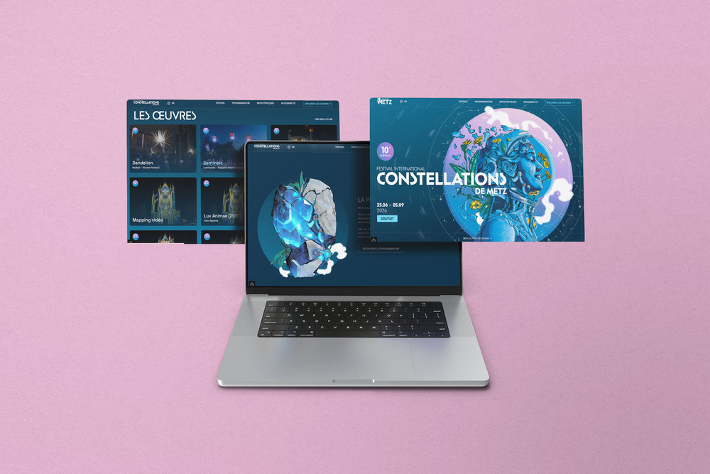 Page d'accueil du site Constellations réalisé par Lorweb